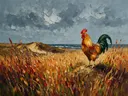 Duin in licht het vergezicht tussen de grassen, schilderij van duin