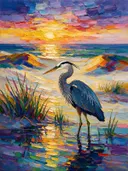 Duin in warm de ochtendmist aan het water, schilderij van duin