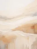 Abstract landschap met golvende sepia- en zandkleurige lagen.