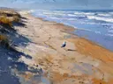 Duinlandschap aan de branding, landschap schilderij