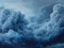 Schilderij van donkere stapelwolken