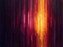 Paletmes abstract schilderij, dunne banen in gouden uur