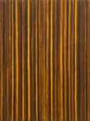 Paletmes abstract schilderij, dunne banen in saffraan en roest