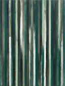 Paletmes abstract schilderij, dunne banen in zeegroen