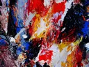 Abstract schilderij met dynamische verfspetters