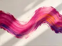 Abstract schilderij, eén gebaar buiten beeld in vol magenta
