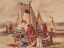 Een kamp van de Sioux van Rosa Bonheur: figuren