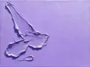 Abstract schilderij, eén kleur aan de linkerrand in lila en zilver