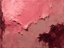 Abstract schilderij, eén kleur in twee massa's in roze en aubergine