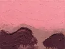Abstract schilderij, eén kleur laag in beeld in roze en aubergine