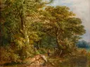 Een laan bij Hamstead van William Ellis: landschap met schapen