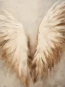 Close-up van gespreide engelenvleugels