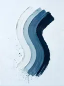 Kwastslag schilderij, enkele veeg in Arctisch Mono