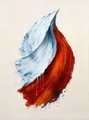Kwastslag schilderij, enkele veeg in Ijs en Vuur