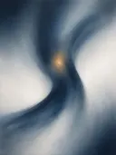 Nevel schilderij, enkele veeg in Inkt en Steen
