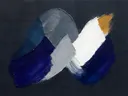 Paletmes abstract schilderij, enkele veeg in inkt en steen
