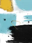 Abstract expressionistisch schilderij met gouden spiraal