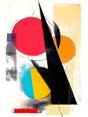 Expressionistisch abstract schilderij met geschilderde cirkels