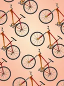 Naadloos patroon van rode fietsen op een perzikkleurige achtergrond