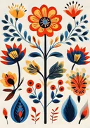 Folklore illustratie van bloemen