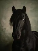 Studioportret van Fries van voren, tegen een geschilderd doek in salie