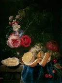 Fruit en bloemen van Joris van Son: stilleven