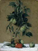 Fruit van J. Alden Weir: stilleven met blad en vrucht