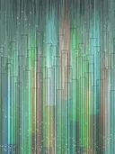 Futuristisch abstract schilderij met kleurrijke skyline