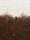 Abstract landschap in gebrande omber en ivoor