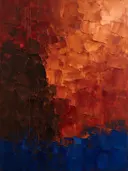 Abstract landschap in gebrande omber en kopergloed