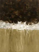 Abstract landschap in gebrande omber en zilverwit