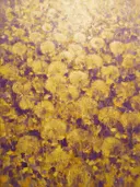 Geel bloemenveld in zwavelviolet, botanisch schilderij