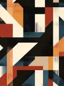 Kubistisch abstract schilderij met gefragmenteerde geometrische vlakken