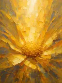 Gele bloem van dichtbij in saffraan, botanisch schilderij