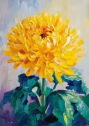 Schilderij van een gele bloem