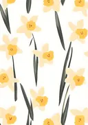 Gele narcissen patroon, botanisch schilderij