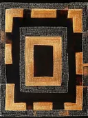 Abstract geometrisch schilderij met geneste rechthoeken in goud