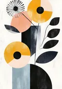 Abstracte kunst van een bloem opgebouwd uit cirkels