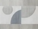 Geometrisch abstract schilderij met grijze cirkels en bogen