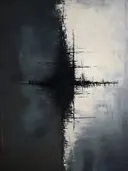 Abstract schilderij met donkere en lichte helft
