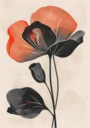 Modern schilderij van een klaproos