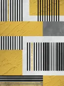 Abstract schilderij met gestreept gouden rasterpatroon