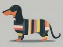 Teckel hond met gekleurde strepen