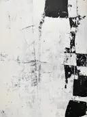 Minimalistisch wit schilderij met zwarte accenten