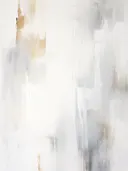 Abstract getextureerd werk met witte en grijze vlakken en een gouden waas.