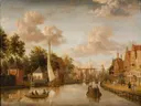 Gezicht in Maarsen van Jacobus Storck: landschap met zeilschepen