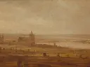 Landschapsschilderij 'Gezicht op Arnhem' naar Jan van Goyen