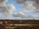 Gezicht op Haarlem met bleekvelden van Jacob van Ruisdael: landschap met bleekweide