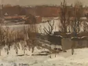 Landschapsschilderij 'Gezicht op het Oosterpark in Amsterdam in de Sneeuw' naar George Hendrik Breitner