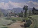 Gezicht van de Schönenberg op de Rossberg van Paul Haldimann († 26.5.1951): landschap